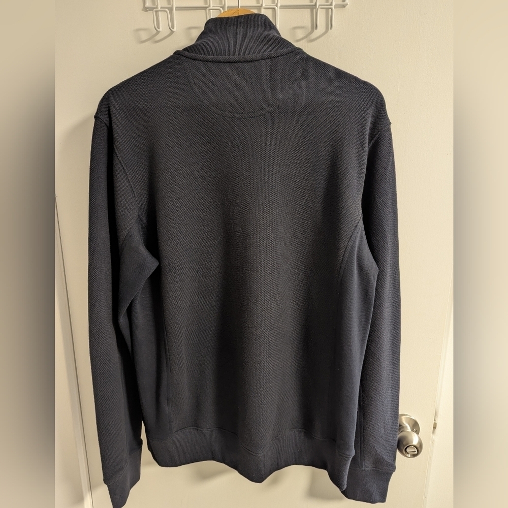 Lands' End Men's Charcoal Zip-Up Sweater - Picture 4 of 8